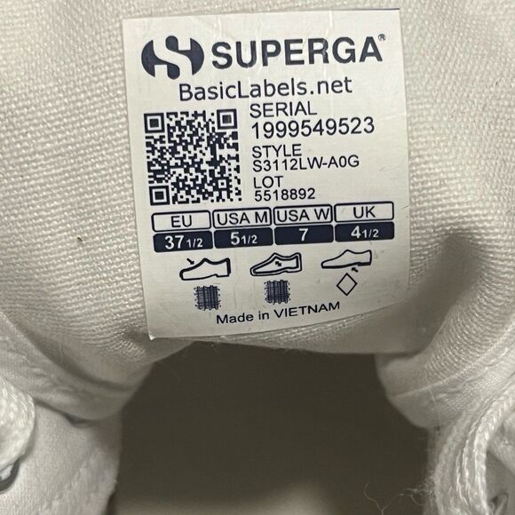 NWOT Superga 2705 Embroidered Platform High Top Sneaker In Stars - Picture 3 of 3